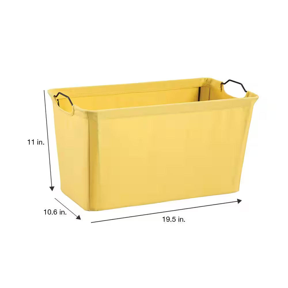 19.5 In. X 11 In. Yellow Wire Framed Fabric Bin