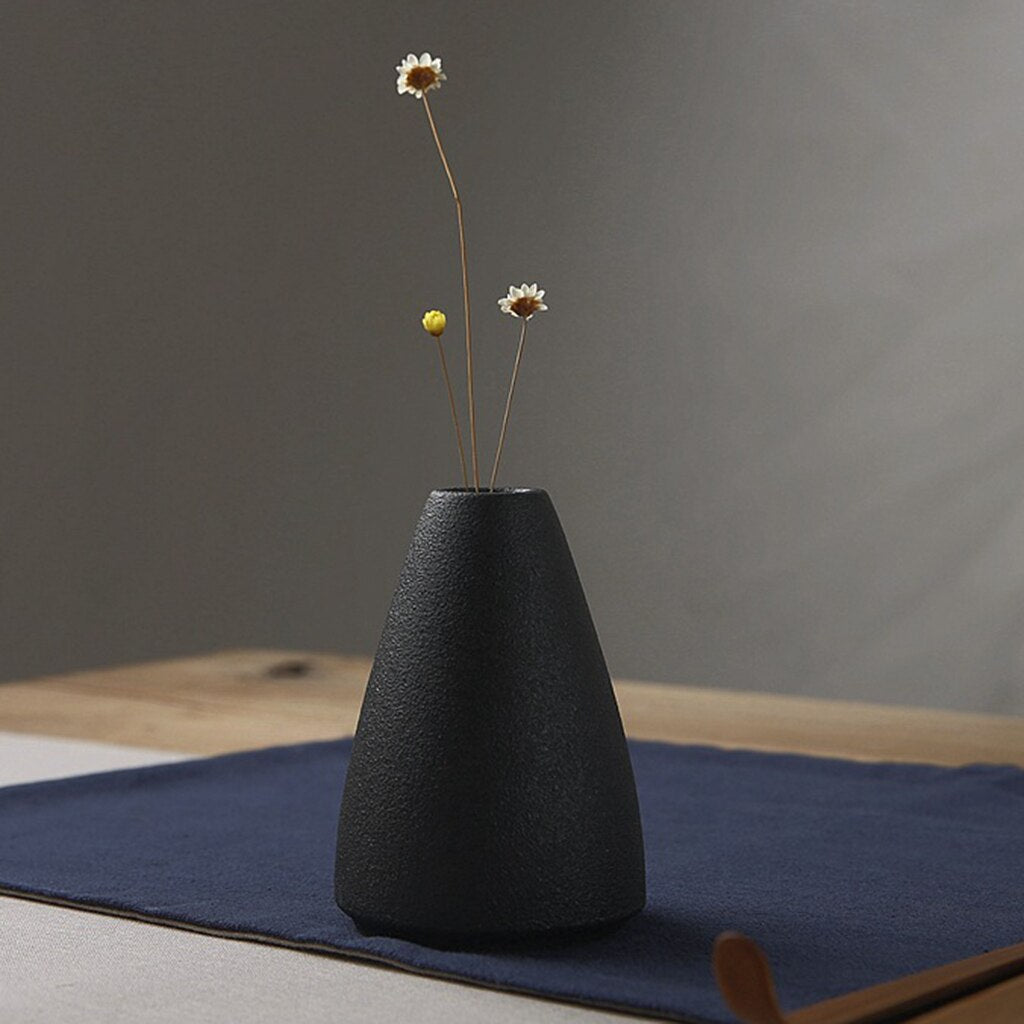 Black Ceramic Flower Vase Arrangement Small Flower Vase Planter Pot Home Garden Decoration Tabletop Vases Flower Container