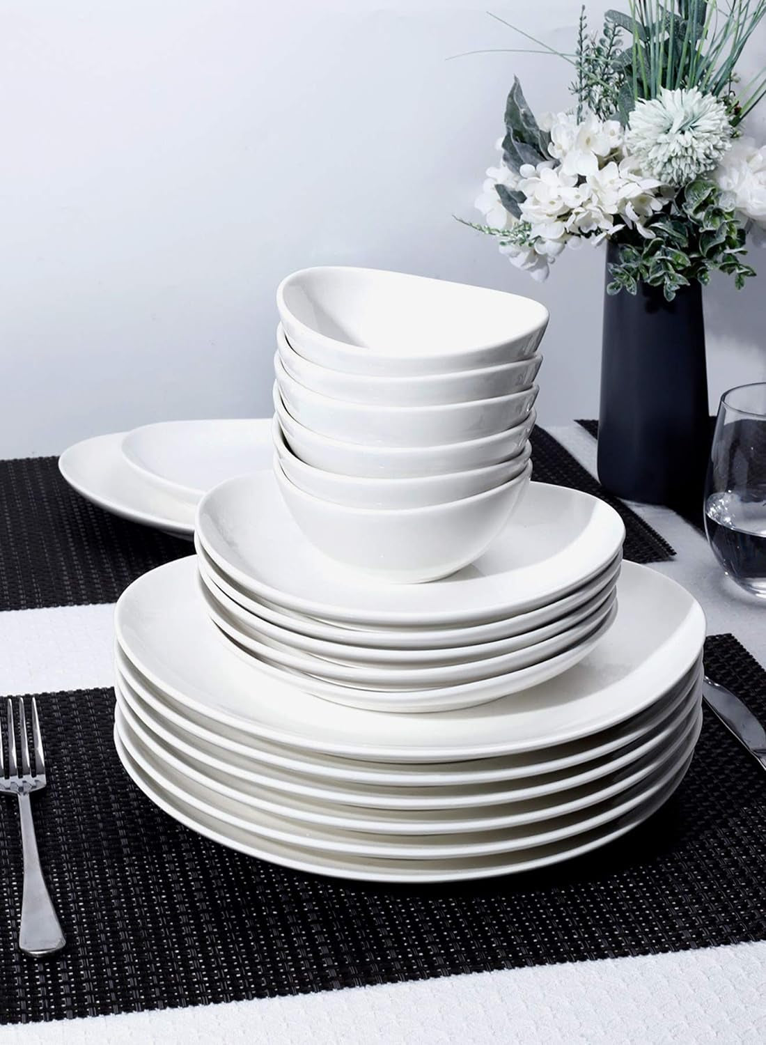 151.401 Porcelain Dessert Salad Plates - 7.8 Inch - Set of 4, White