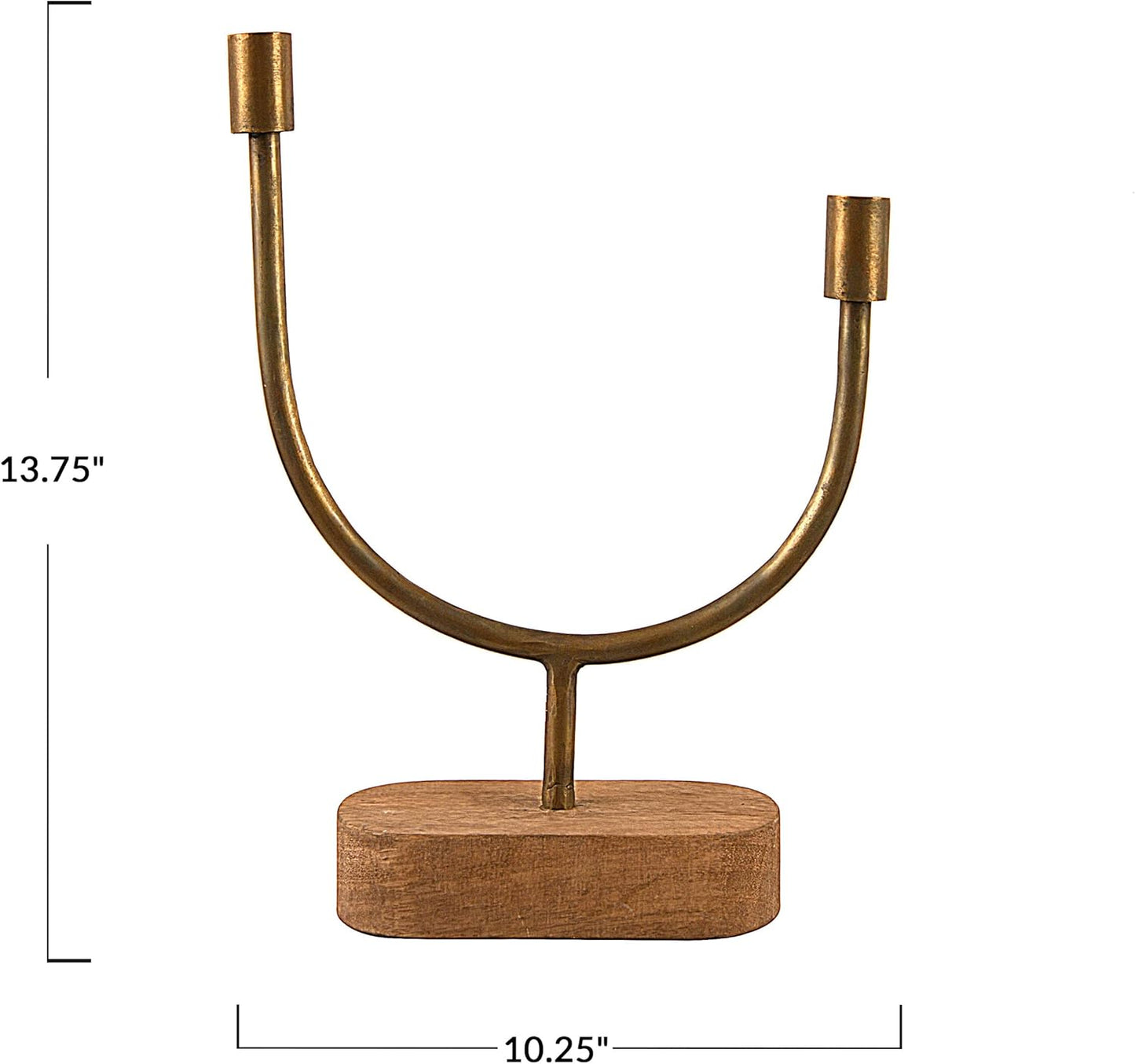 Asymmetrical Wood and Metal Candle Holder
