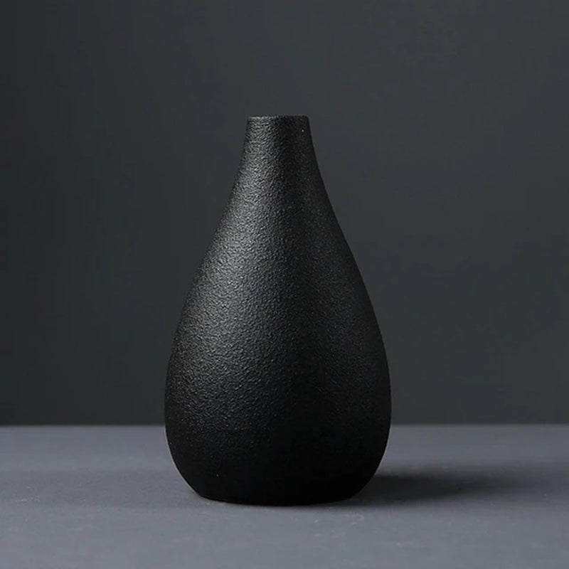 Black Ceramic Flower Vase Arrangement Small Flower Vase Planter Pot Home Garden Decoration Tabletop Vases Flower Container