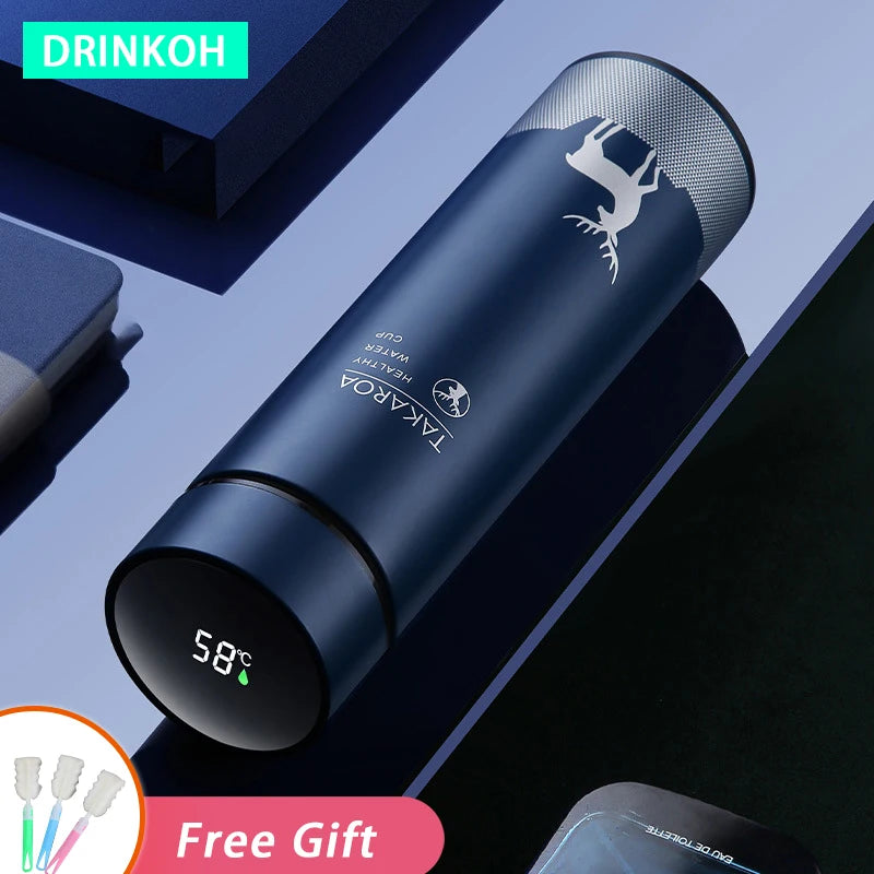 500Ml Thermos Stainless Steel Water Bottle Temperature Display Vacuum Flasks Portable Thermal Tumbler Smart Insulated Coffee Cup