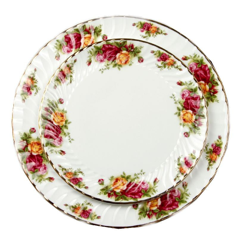 Chinese-Style Bone China European-Style Retro Household Tableware Plate Dishes Western-Style Plate Set Ceramic Gift Box