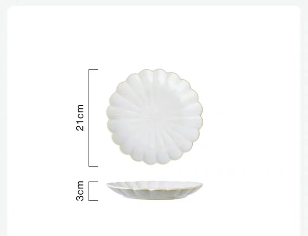 Dinner Plate Home Patera Na Ciasto Nordic Ceramic Tableware Dinner Plate Net Red Steak Western Food Plate Petal Kiln Glazed