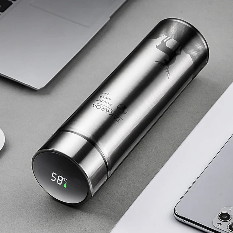 500Ml Thermos Stainless Steel Water Bottle Temperature Display Vacuum Flasks Portable Thermal Tumbler Smart Insulated Coffee Cup
