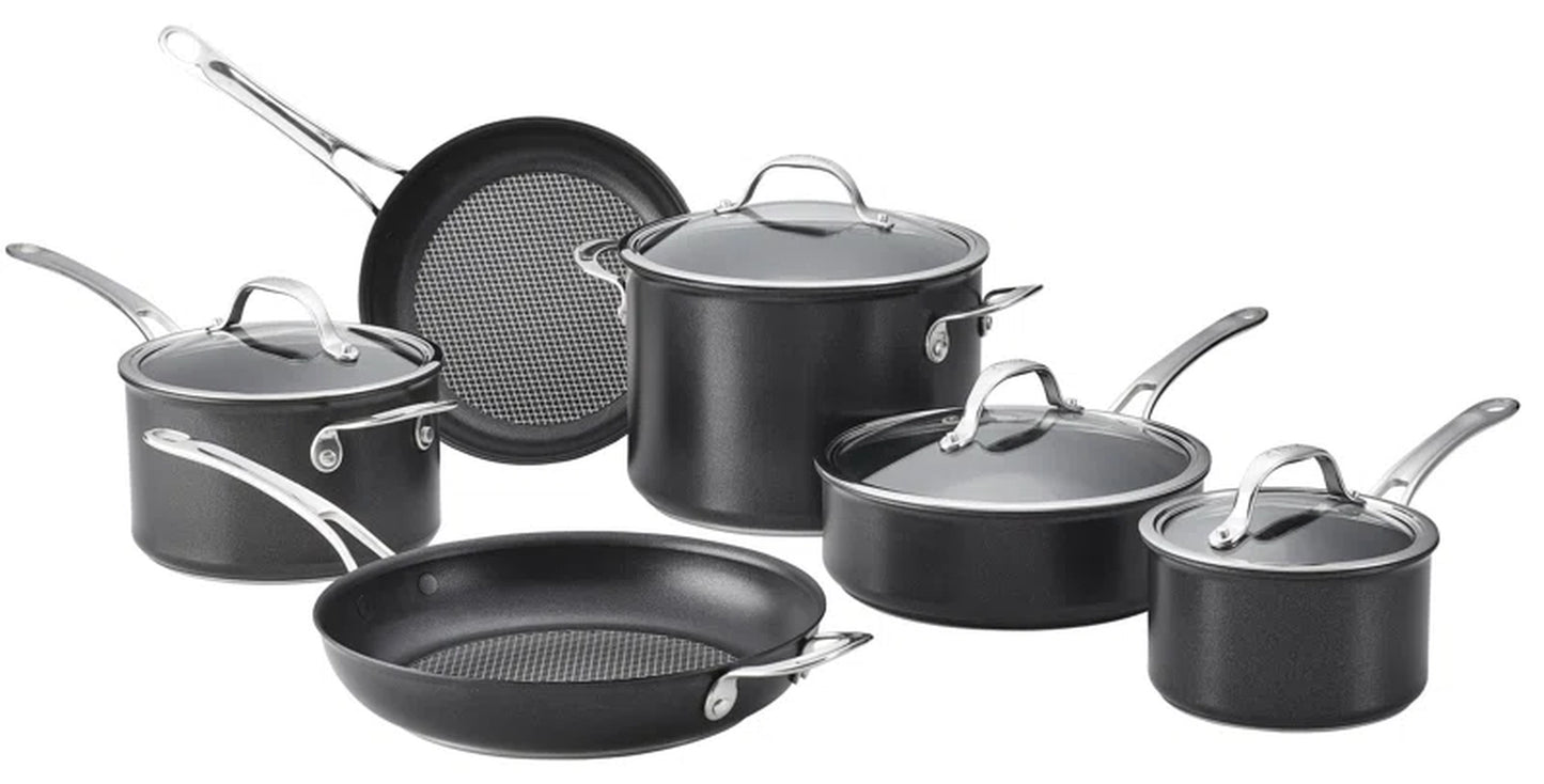 X Hybrid Nonstick Cookware Induction Pots and Pans Set, 10 Piece
