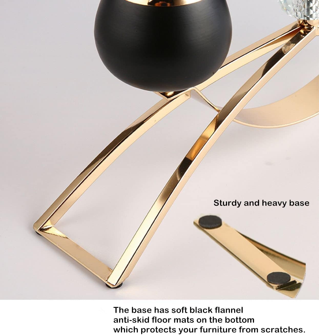Candle Sticks Holder Black Candle Holder Candelabras with 3 Arm Beautiful Unique Fireplace Decorations Dining Table Decorations for Living Room Fireplace Centerpiece Table Decorations (A Gold & Black)