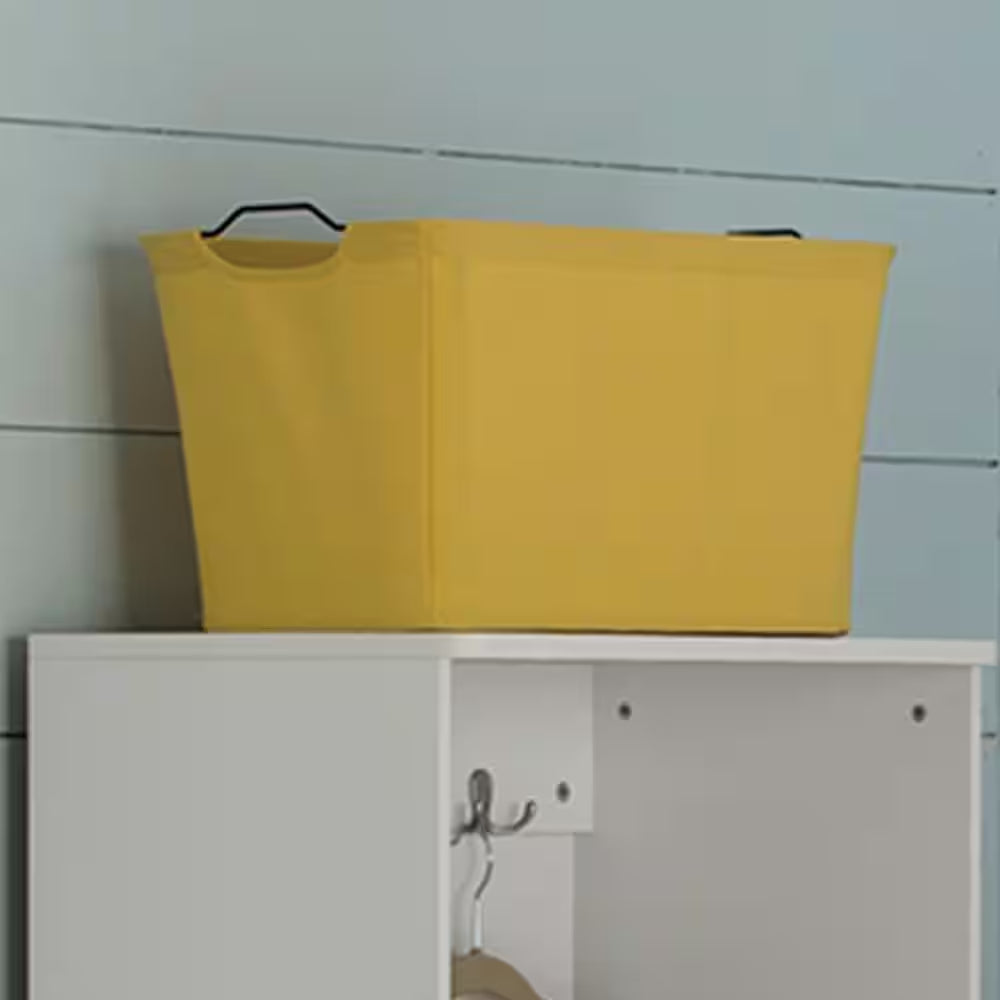 19.5 In. X 11 In. Yellow Wire Framed Fabric Bin