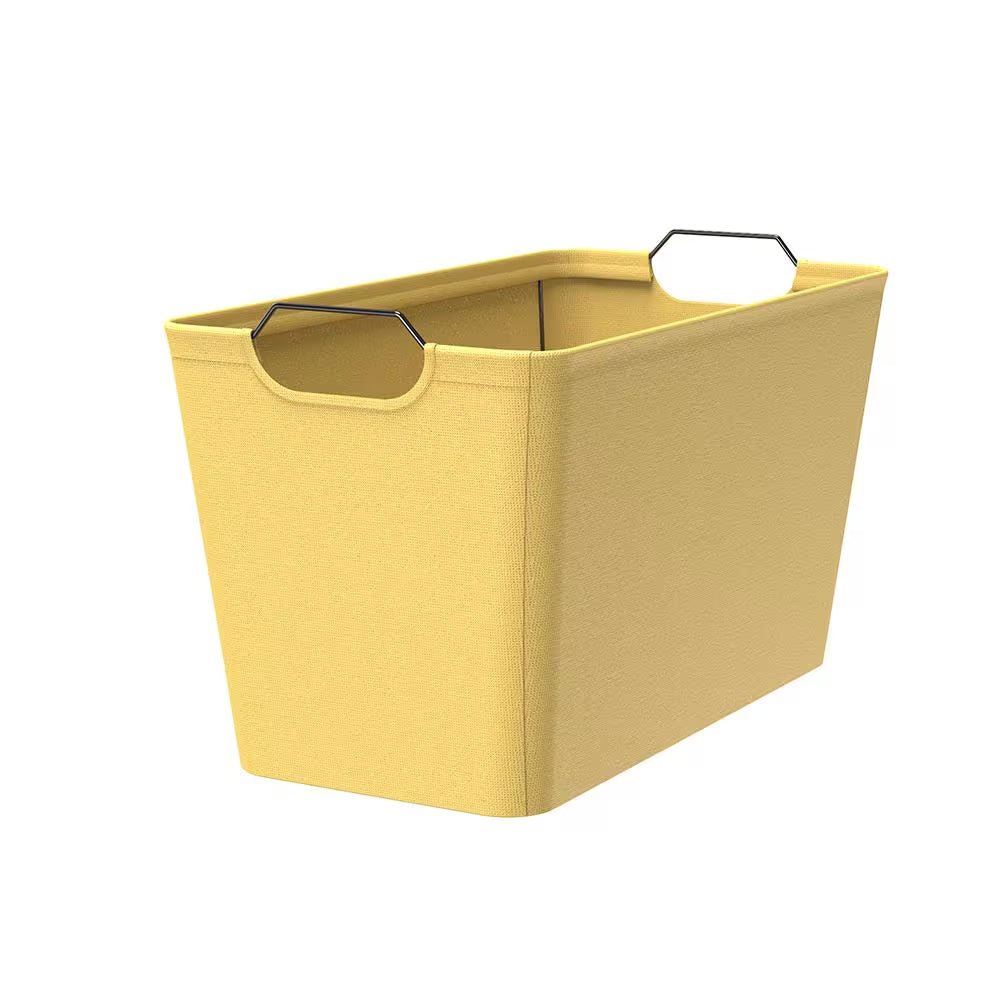 19.5 In. X 11 In. Yellow Wire Framed Fabric Bin