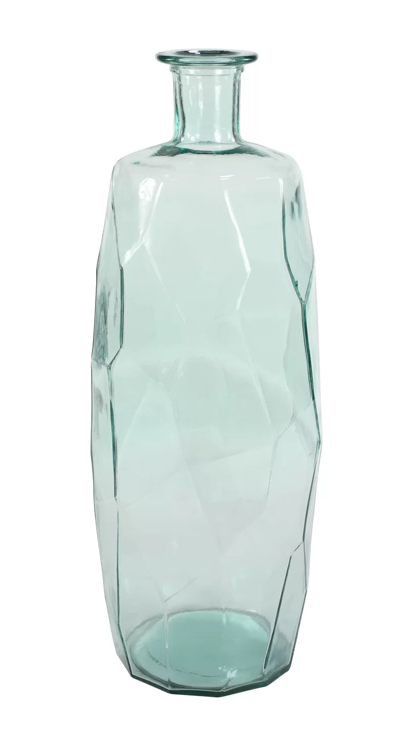 Ayana Clear Recycled Glass Handmade Spanish Vase