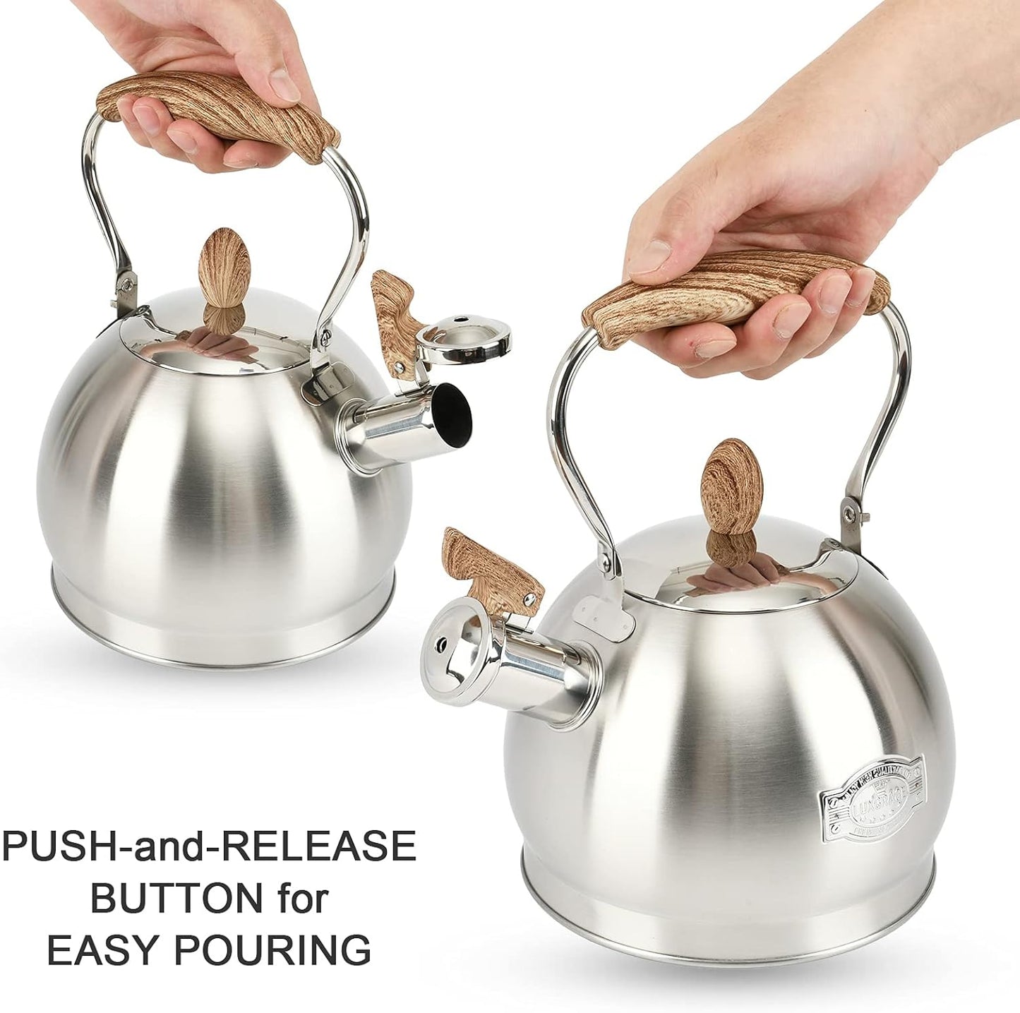 Tea Kettle - 2.8 Quart Tea Kettles Stovetop Whistling Teapot Stainless Steel Tea Pots for Stove Top Whistle Tea Pot(Silver)
