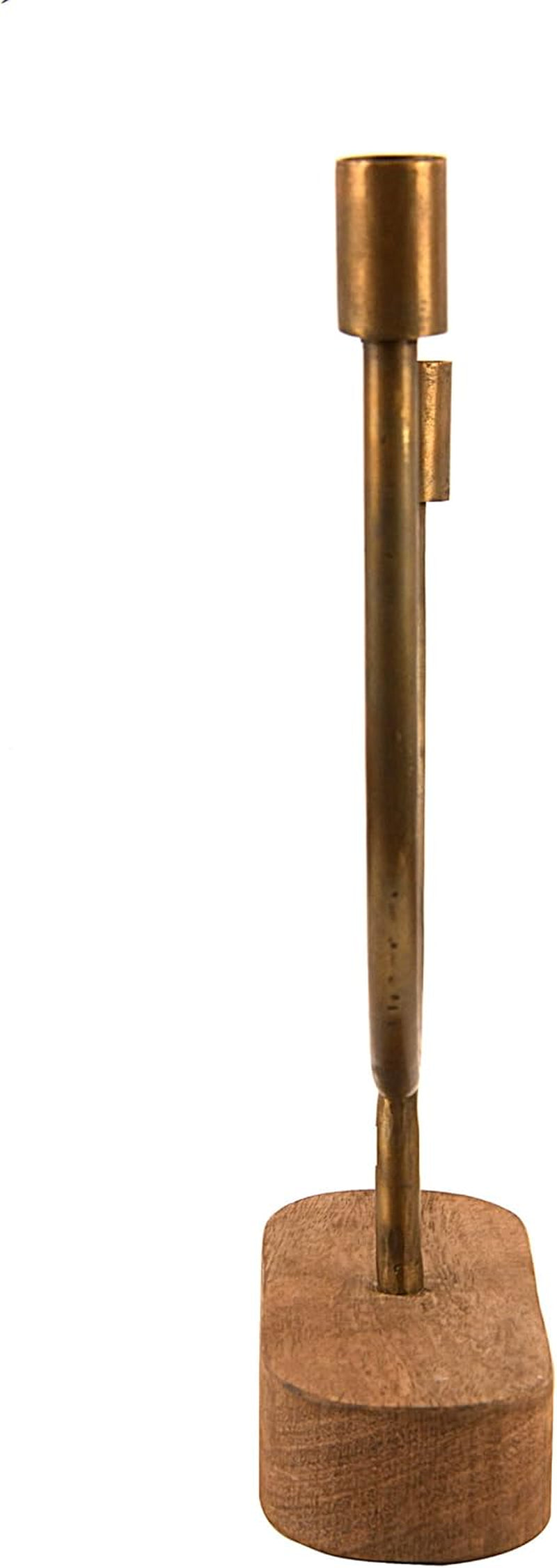 Asymmetrical Wood and Metal Candle Holder