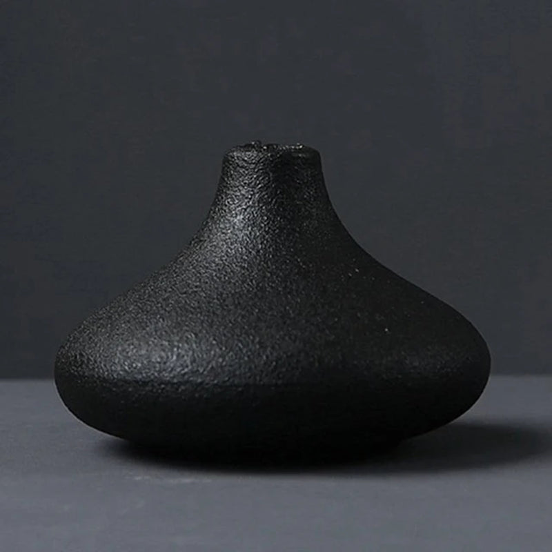 Black Ceramic Flower Vase Arrangement Small Flower Vase Planter Pot Home Garden Decoration Tabletop Vases Flower Container