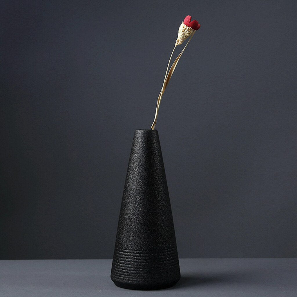 Black Ceramic Flower Vase Arrangement Small Flower Vase Planter Pot Home Garden Decoration Tabletop Vases Flower Container