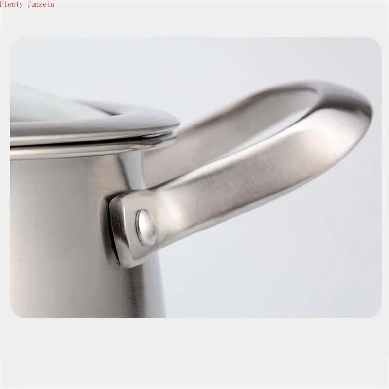 Stainless Steel Soup Pot Thickened Double Ear Milk Pot Double Bottom Non-Magnetic Hot Pot