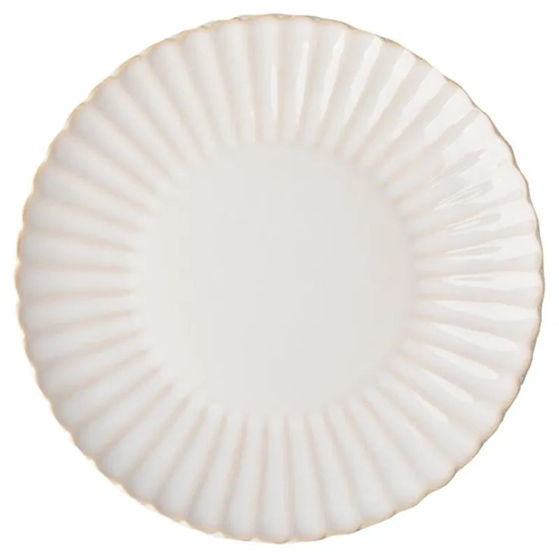 Retro Petal Dinner Plate Ceramic Kitchen Plate Tableware Set Food Dishes Rice Salad Noodles Bowl Soup Kitchen Cook Tool 1Pc