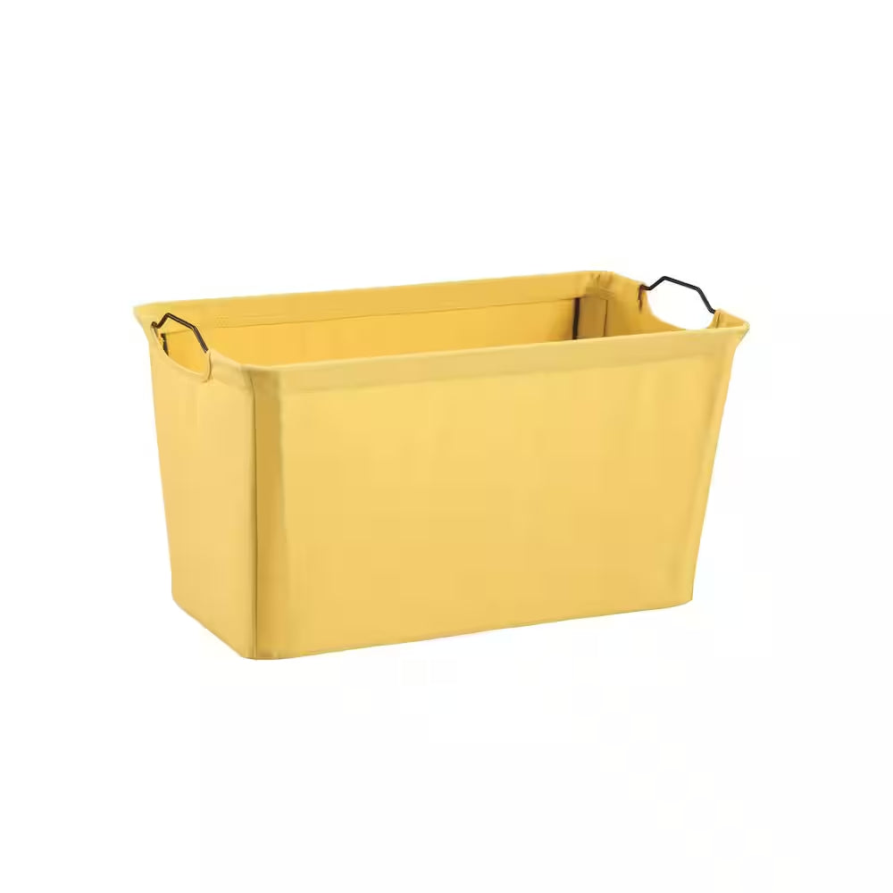19.5 In. X 11 In. Yellow Wire Framed Fabric Bin