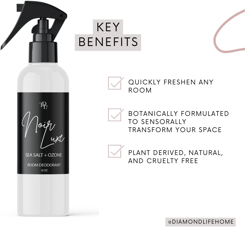 Home "Noir Luxe" Sea Salt & Ozone, Carpet Powder, Mattress & Upholstery Freshener with Room Deodorizer, Air/Fabric/Linen Mist Odor Eliminator for Homes with Kids & Pets Bundle