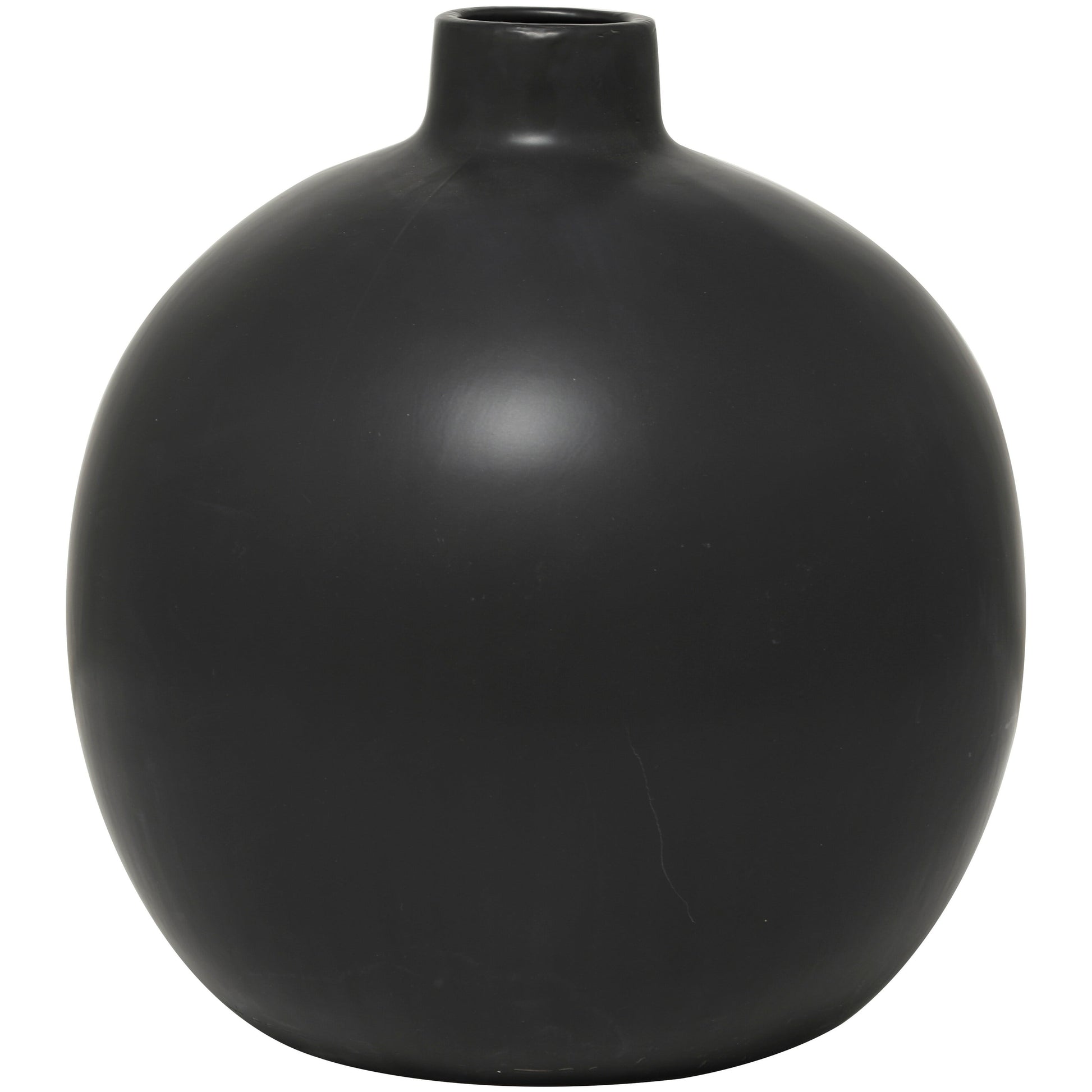 Black Ceramic Matte Vase - 16"W, 17"H