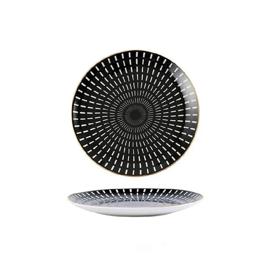 Tableware Geometric Patterns Tableware 6/8/10 Inch Ceramic Dinner Plate Dish Porcelain Dessert Plate Dinnerware Cake Plate
