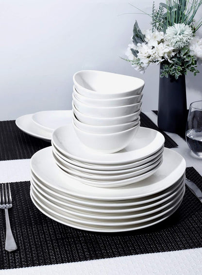 151.401 Porcelain Dessert Salad Plates - 7.8 Inch - Set of 4, White
