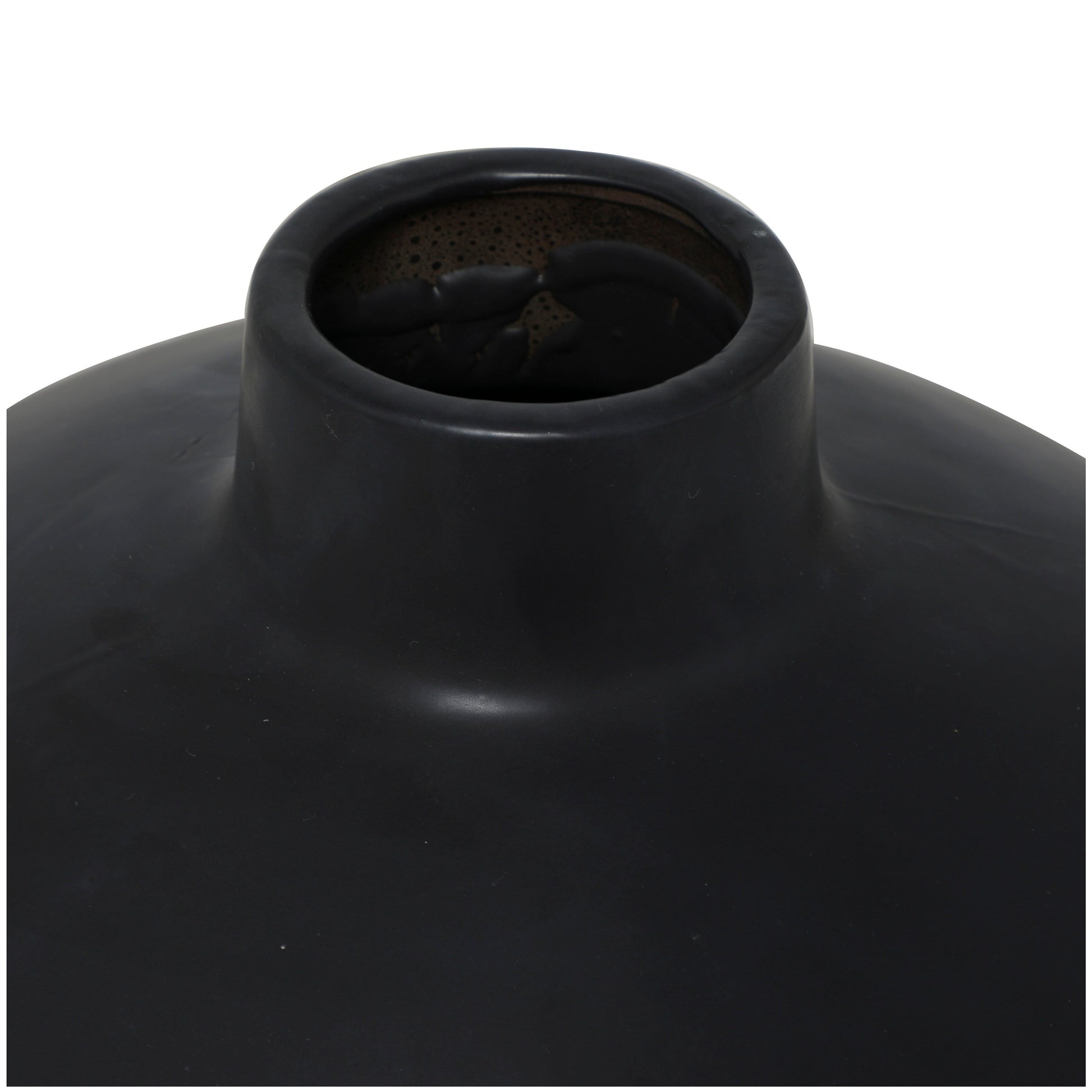 Black Ceramic Matte Vase - 16"W, 17"H