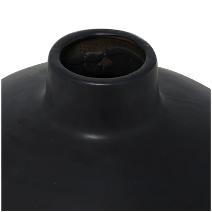 Black Ceramic Matte Vase - 16"W, 17"H