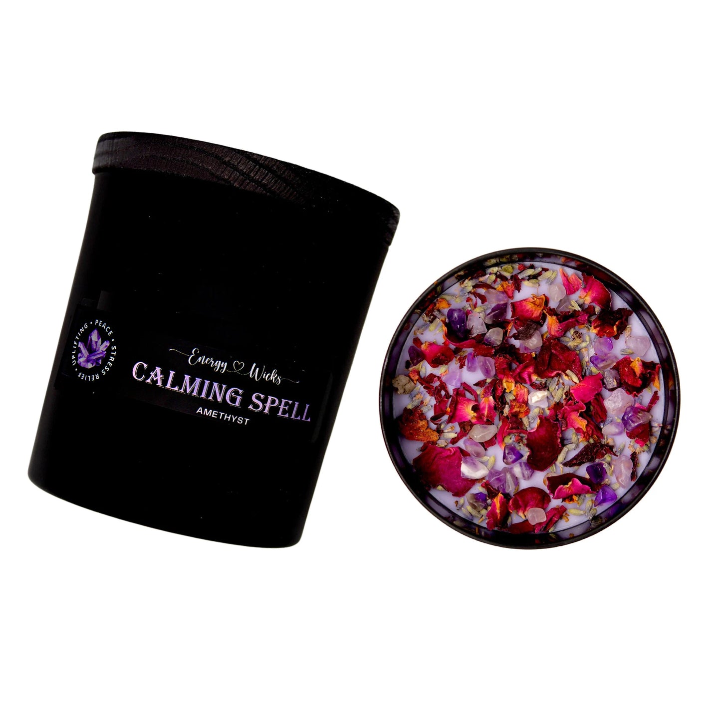 Amethyst Intention Candle / Manifestation Candle / CALMING SPELL / Modern Prayer Candle / Anxiety Relief Candle