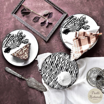 Piatti Naturali Ceramic Plates Set of 6, 8.3", Microwave and Dishwasher Safe, Scratch Resistant.