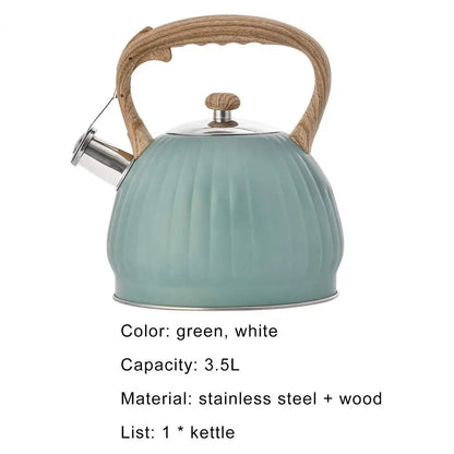 Stainless Steel Water Kettles with Whistle Appetite Vintage Cookware for Kitchen Induction Cooker for Gas Stove Camping Tea Pot