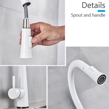 Touch Sense White Kitchen Faucet White Pull Out Kitchen Mixer Faucets Black Smart Sensor Stream Spray Mode Mixer Taps