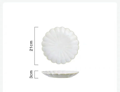 Dinner Plate Home Patera Na Ciasto Nordic Ceramic Tableware Dinner Plate Net Red Steak Western Food Plate Petal Kiln Glazed