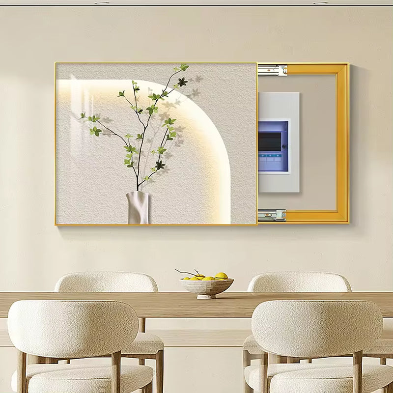 Nordic Green Plant Electricity Meter Box Decorative Painting Simple Modern Dining Room Distribution Box Hanging Painting
