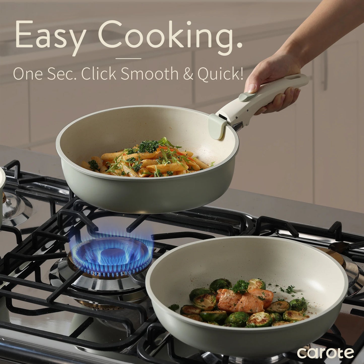 17Pcs Pots and Pans Set, Nonstick Cookware Set Detachable Handle, Induction Kitchen Cookware Sets Non Stick with Removable Handle, RV Cookware Set, Oven Safe, Green