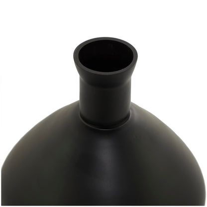 Black Glass Vase - 9"W, 15"H