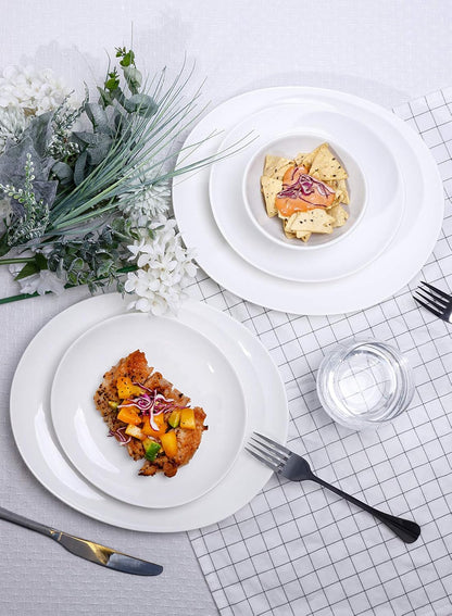 151.401 Porcelain Dessert Salad Plates - 7.8 Inch - Set of 4, White