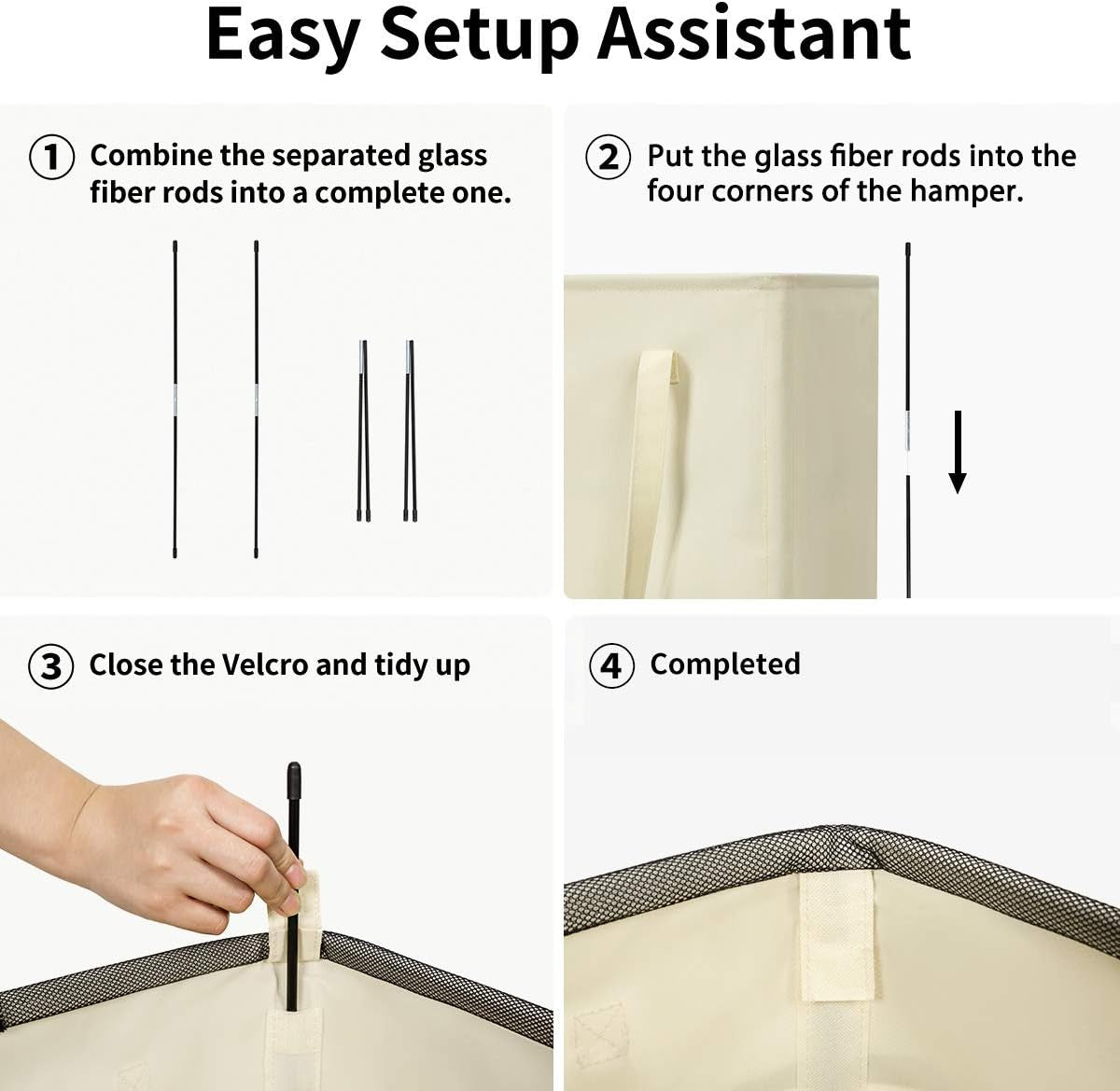 Double 65L Slim Laundry Hamper 2 Pack Tall Thin Laundry Basket with Extended Handles Dark and Lights Separator Narrow Dirty Clothes Hamper Collapsible Laundry Organizer for Dorm Room (Beige)