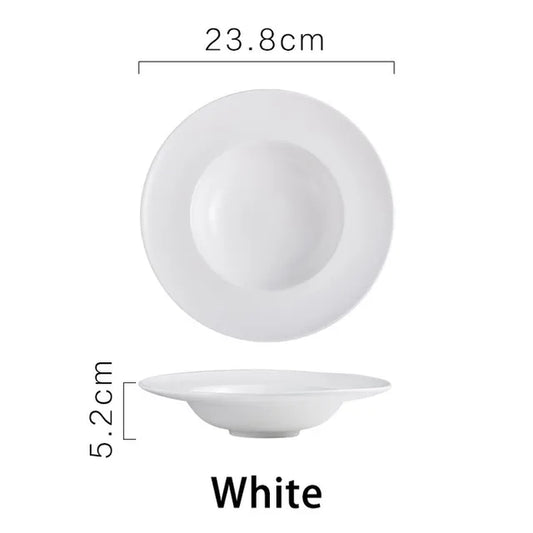 Simple Nordic Ceramic Straw Hat Plate Pasta Salad Fruit Borscht Soup Deep Soup Plate Household Tableware Western Food Plate