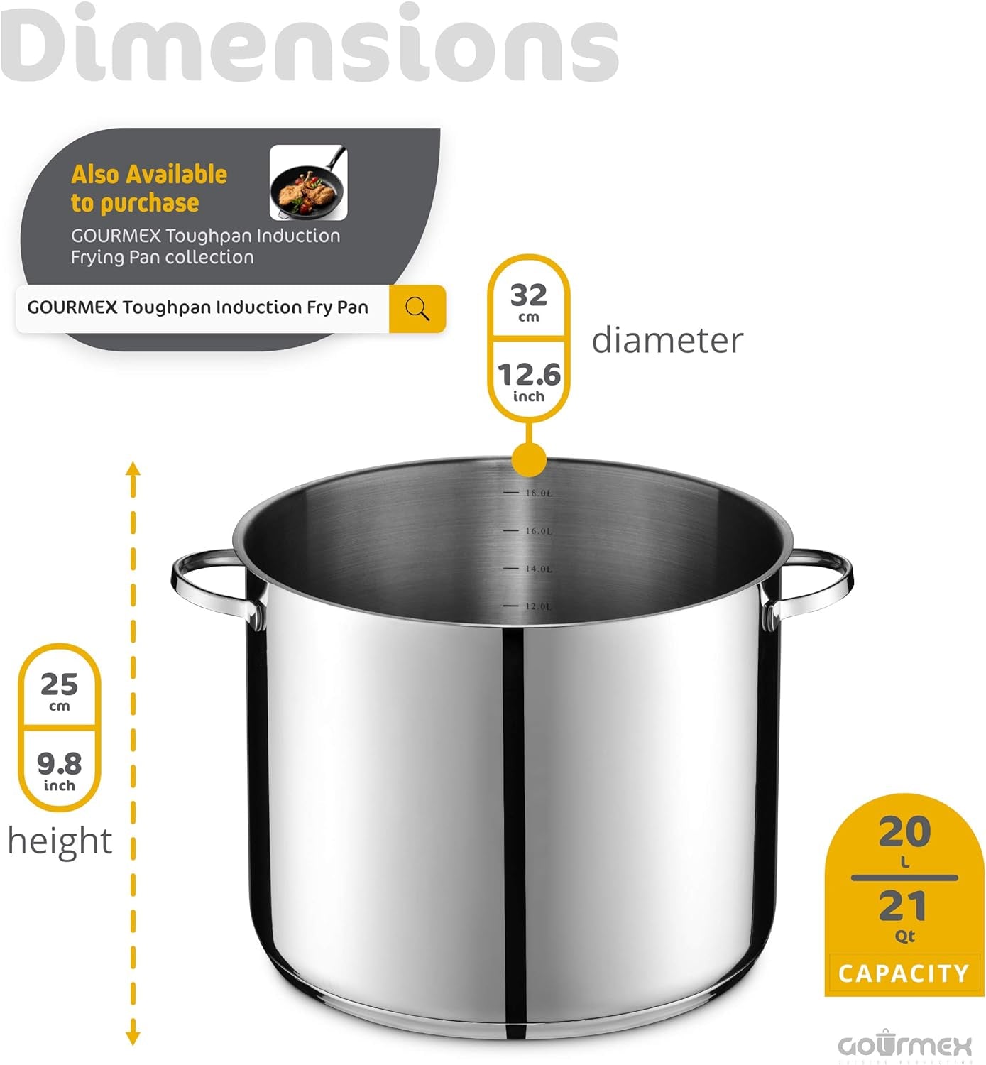 21-Quart Induction Stock Pot | Stainless Steel Soup Pot with See through Lid Glass Lid | Grade Heavy Duty Large Stockpot | Compatible with All Heat Sources | Dishwasher Safe