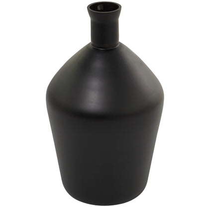 Black Glass Vase - 9"W, 15"H