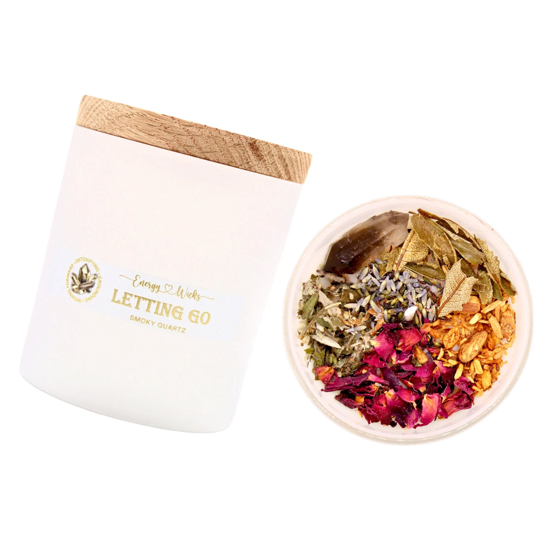 Cleansing Candle / Crystal Candle / LETTING GO / Palo Santo Candle / Spirtual / Meditation / Vegan / Intention Candle