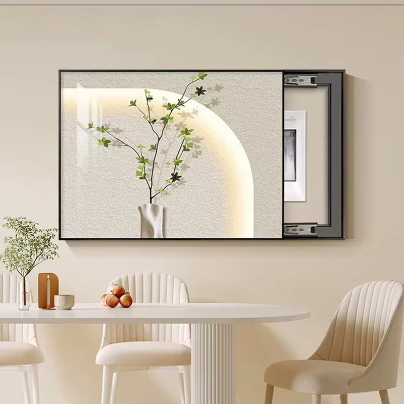 Nordic Green Plant Electricity Meter Box Decorative Painting Simple Modern Dining Room Distribution Box Hanging Painting