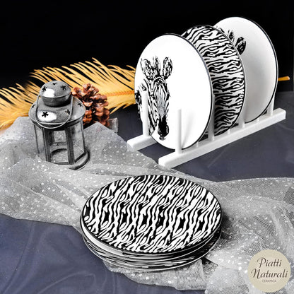 Piatti Naturali Ceramic Plates Set of 6, 8.3", Microwave and Dishwasher Safe, Scratch Resistant.