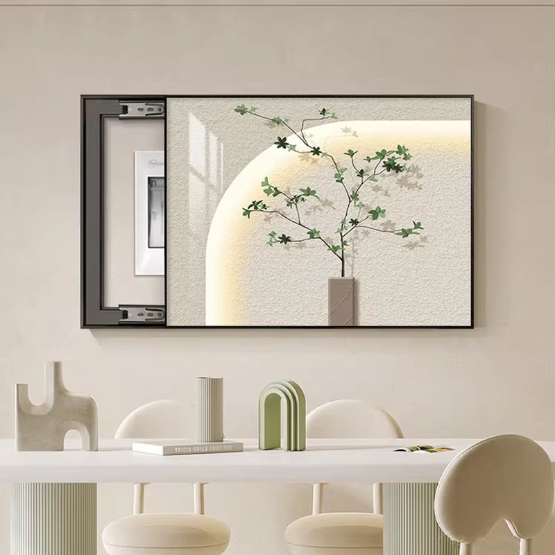 Nordic Green Plant Electricity Meter Box Decorative Painting Simple Modern Dining Room Distribution Box Hanging Painting