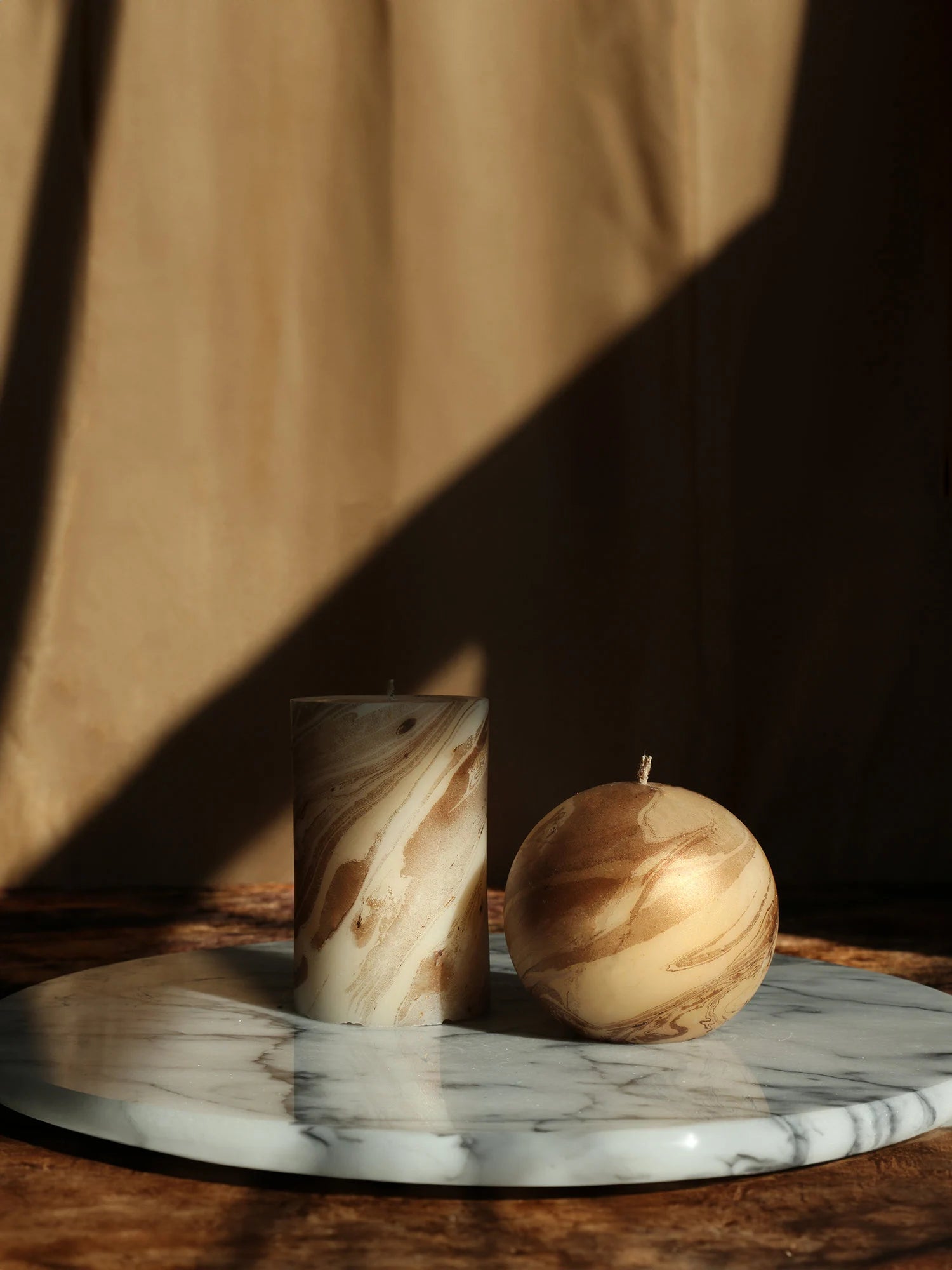 Metallic Marble Sphere Candle