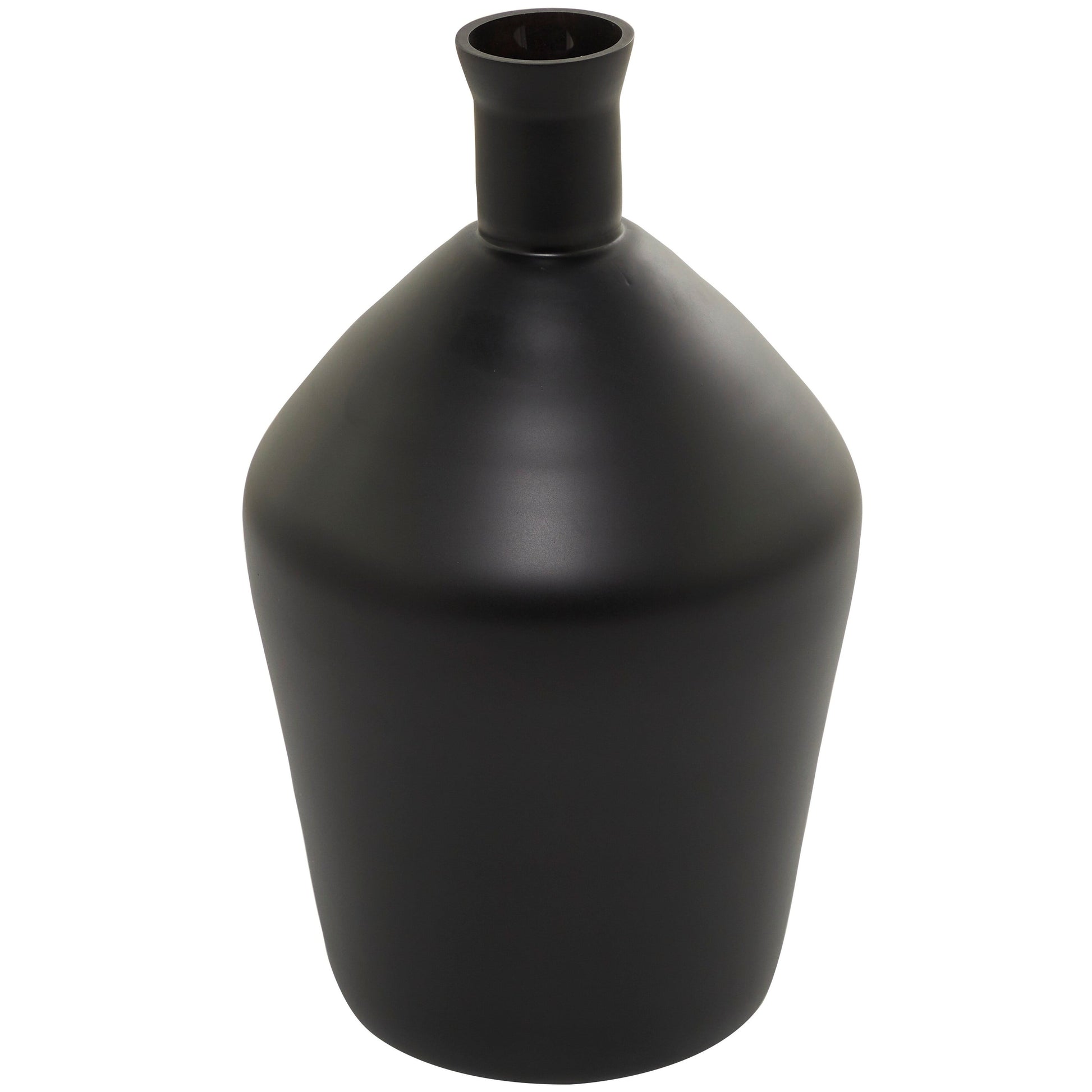 Black Glass Vase - 9"W, 15"H
