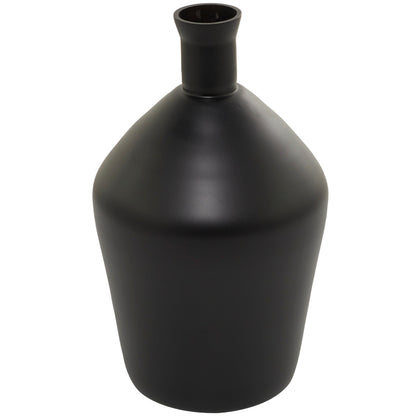 Black Glass Vase - 9"W, 15"H
