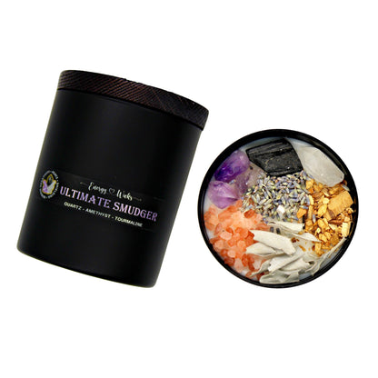 Cleansing Candle / Crystal Candle / ULTIMATE SMUDGER / Palo Santo Candle / Spirtual / Meditation / Vegan / Intention Candle