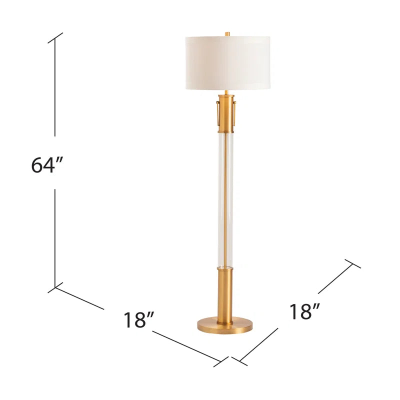 64'' Satin Gold Traditional Floor Lamp
