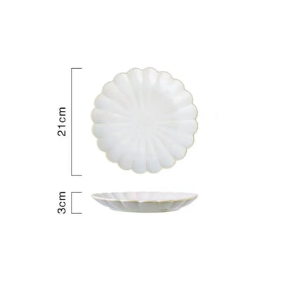 Dinner Plate Home Patera Na Ciasto Nordic Ceramic Tableware Dinner Plate Net Red Steak Western Food Plate Petal Kiln Glazed